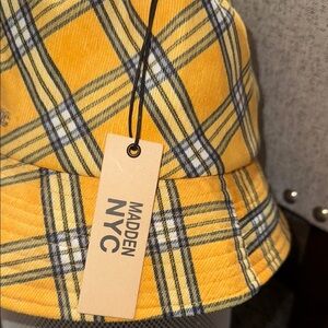 Yellow Plaid Madden NYC Bucket Hat